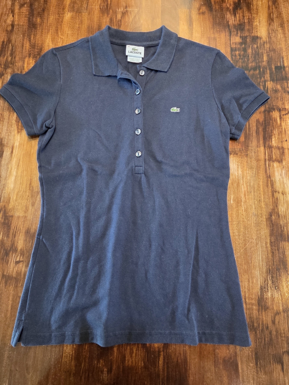 Women's Lacoste Crocodile Logo Polo Style Black SZ 38 Preppy Designer